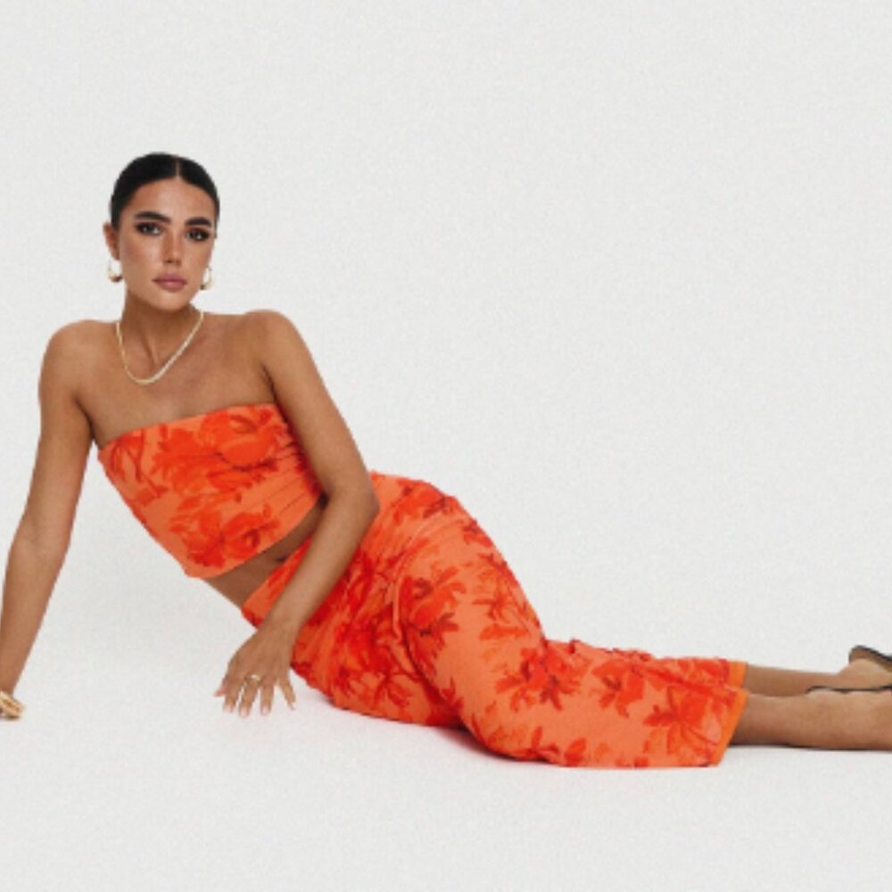 Orange tropical two peace set - Princess polly. Completely sold out in store!